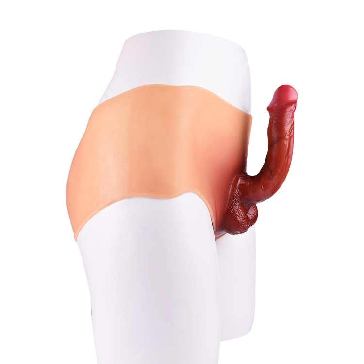 WATCH VIDEO   G-spot Dildo Ultra Realistic Penis Pants Soft Realistic Strap on Dildo Solid Silicone Penis Wear Pants Lesbian sex toy Men