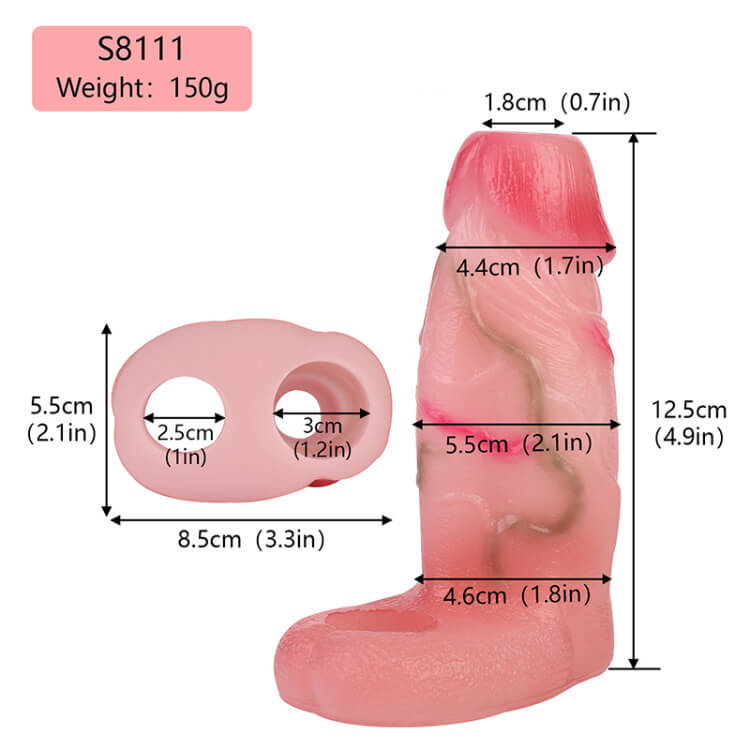 WATCH VIDEO  Realistic Penis Sleeve Penis Extender - S-PW8111