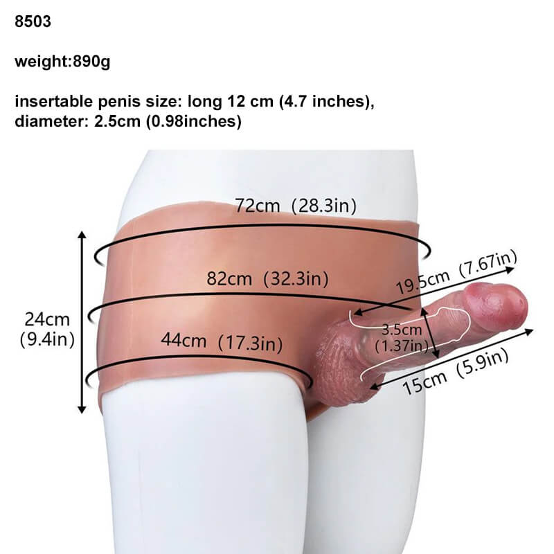 WATCH VIDEO, Big Strapon Hollow Dildo Pants Wearable Penis Sleeve Panties Male Dilldo Enhancer Penis Extender, Sex Toys