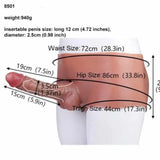 WATCH VIDEO, Hallow Strap On Dildo Boxer Penis Sleeve Penis Enlarger Extender for Men